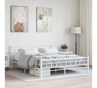 VIDAXL - Giroletto Bianco In Metallo 160x200 Cm