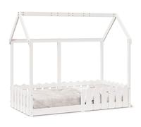 vidaXL Giroletto Casetta Bambini Bianco 80x160 cm Legno Massello Pino, struttura letto casa per bambini, giroletto per bambini, telaio letto per bambini
