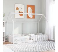 vidaXL Giroletto Casetta Bambini Bianco 90x190 cm Legno Massello Pino