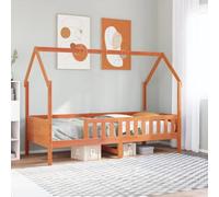 vidaXL Giroletto Casetta Bambini Marrone Cera 80x200 cm Massello Pino, struttura letto casa per bambini, giroletto per bambini, telaio letto per bambini