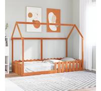 vidaXL Giroletto Casetta Bambini Marrone Cera 90x190 cm Massello Pino, struttura letto casa per bambini, giroletto per bambini, telaio letto per bambini