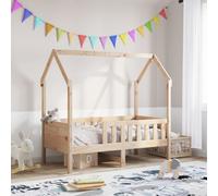vidaXL Giroletto Casetta per Bambini 70x140 cm Legno Massello di Pino