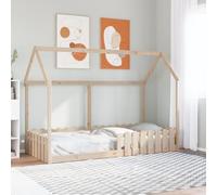 vidaXL Giroletto Casetta per Bambini 90x200 cm Legno Massello di Pino, struttura letto casa per bambini, giroletto per bambini, telaio letto per bambini