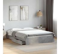 vidaXL Giroletto Cassetti Grigio Cemento 160x200 cm Legno Multistrato