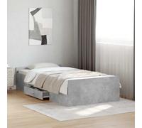vidaXL Giroletto Cassetti Grigio Cemento 75x190 cm Legno Multistrato