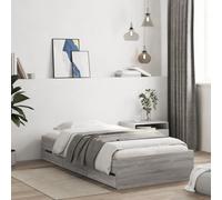 vidaXL Giroletto Cassetti Grigio Sonoma 100x200 cm Legno Multistrato