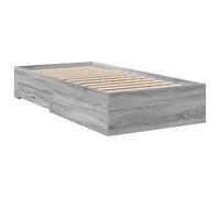 vidaXL Giroletto Cassetti Grigio Sonoma 100x200 cm Legno Multistrato