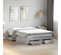 vidaXL Giroletto Cassetti Grigio Sonoma 120x190 cm Legno Multistrato