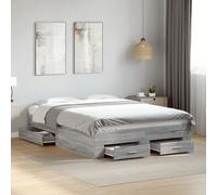 vidaXL Giroletto Cassetti Grigio Sonoma 120x200 cm Legno Multistrato