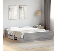 vidaXL Giroletto Cassetti Grigio Sonoma 150x200 cm Legno Multistrato