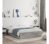 vidaXL Giroletto Cassetti Grigio Sonoma 150x200 cm Legno Multistrato