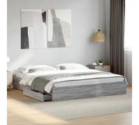 vidaXL Giroletto Cassetti Grigio Sonoma 180x200 cm Legno Multistrato