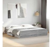 vidaXL Giroletto Cassetti Grigio Sonoma 180x200 cm Legno Multistrato