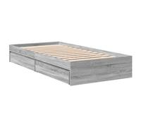 vidaXL Giroletto Cassetti Grigio Sonoma 75x190 cm Legno Multistrato