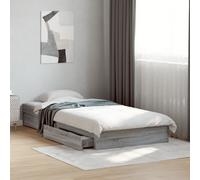 vidaXL Giroletto Cassetti Grigio Sonoma 75x190 cm Legno Multistrato