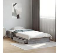 vidaXL Giroletto Cassetti Grigio Sonoma 90x200 cm Legno Multistrato