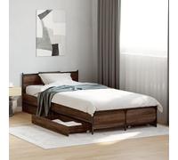 vidaXL Giroletto Cassetti Rovere Marrone 100x200 cm Legno Multistrato