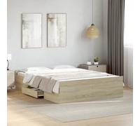 vidaXL Giroletto Cassetti Rovere Sonoma 120x190 cm Legno Multistrato