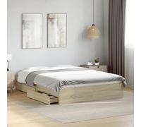 vidaXL Giroletto Cassetti Rovere Sonoma 120x200 cm Legno Multistrato
