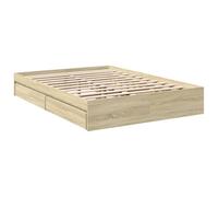 vidaXL Giroletto Cassetti Rovere Sonoma 140x190 cm Legno Multistrato
