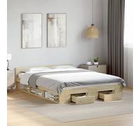 vidaXL Giroletto Cassetti Rovere Sonoma 140x200 cm Legno Multistrato