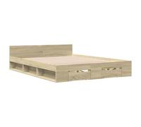 vidaXL Giroletto Cassetti Rovere Sonoma 140x200 cm Legno Multistrato