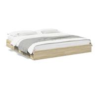 vidaXL Giroletto Cassetti Rovere Sonoma 180x200 cm Legno Multistrato