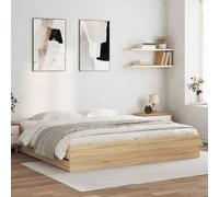 vidaXL Giroletto Cassetti Rovere Sonoma 180x200 cm Legno Multistrato