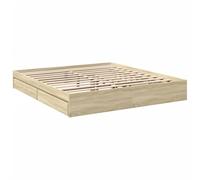 vidaXL Giroletto Cassetti Rovere Sonoma 180x200 cm Legno Multistrato
