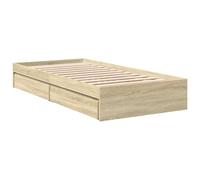 vidaXL Giroletto Cassetti Rovere Sonoma 75x190 cm Legno Multistrato