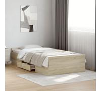 vidaXL Giroletto Cassetti Rovere Sonoma 75x190 cm Legno Multistrato