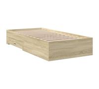 vidaXL Giroletto Cassetti Rovere Sonoma 90x200 cm Legno Multistrato