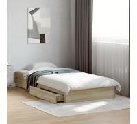 vidaXL Giroletto Cassetti Rovere Sonoma 90x200 cm Legno Multistrato