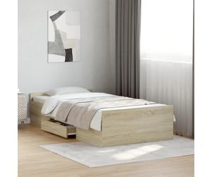 vidaXL Giroletto Cassetti Rovere Sonoma 90x200 cm Legno Multistrato