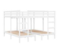 VIDAXL - Giroletto Castello Triplo Bianco 140x200/70x140cm Massello Pino