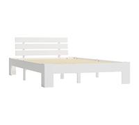 vidaXL Giroletto Classico Elegante Robusto Struttura Telaio Letto Bianco 140x200 cm con Testiera Doghe in Compensato Legno Massello Pino