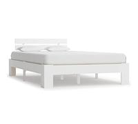 vidaXL Giroletto Classico Elegante Robusto Struttura Telaio Letto Bianco 140x200 cm con Testiera Doghe in Compensato Legno Massello Pino