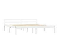 vidaXL Giroletto Classico Elegante Robusto Struttura Telaio Letto Bianco 160x200 cm con Testiera e Doghe in Compensato Legno Massello Pino