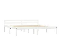 vidaXL Giroletto Classico Elegante Robusto Struttura Telaio Letto Bianco 180x200 cm con Testiera e Doghe in Compensato Legno Massello Pino