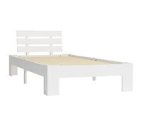vidaXL Giroletto Classico Elegante Robusto Struttura Telaio Letto Bianco 90x200 cm con Testiera Doghe in Compensato Legno Massello Pino