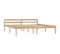 vidaXL Giroletto Classico Elegante Robusto Struttura Telaio Letto Colore Naturale 160x200 cm con Testiera e Doghe in Compensato Legno Massello Pino
