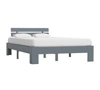 vidaXL Giroletto Classico Elegante Robusto Struttura Telaio Letto Grigio 140x200 cm con Testiera Doghe in Compensato Legno Massello Pino