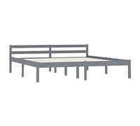 vidaXL Giroletto Classico Elegante Robusto Struttura Telaio Letto Grigio 160x200 cm con Testiera e Doghe in Compensato Legno Massello Pino