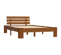 vidaXL Giroletto Classico Elegante Robusto Struttura Telaio Letto Marrone 120x200 cm con Testiera Doghe in Compensato Legno Massello Pino