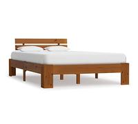 vidaXL Giroletto Classico Elegante Robusto Struttura Telaio Letto Marrone 120x200 cm con Testiera Doghe in Compensato Legno Massello Pino