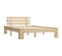 vidaXL Giroletto Classico Elegante Robusto Struttura Telaio Letto Naturale 140x200 cm con Testiera Doghe in Compensato Legno Massello Pino