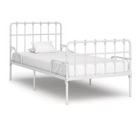 VIDAXL - Giroletto Con Base A Doghe Bianco In Metallo 90x200 Cm