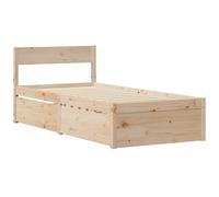 vidaXL Giroletto con Cassetti 100x200 cm Legno Massello di Pino, Telaio Letto, Base Letto, Letto in Legno, Struttura Letto, Letto, Letto Singolo