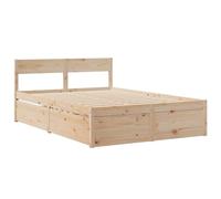 vidaXL Giroletto con Cassetti 120x190 cm in Legno Massello di Pino, giroletto con cassetti, arredo camera da letto, letto contenitore