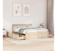 vidaXL Giroletto con Cassetti 160x200 cm in Legno Massello di Pino, giroletto con cassetti, arredo Camera da Letto, Letto Contenitore